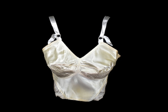 Ivory satin bra top Golden age of Hollywood vinta… - image 3