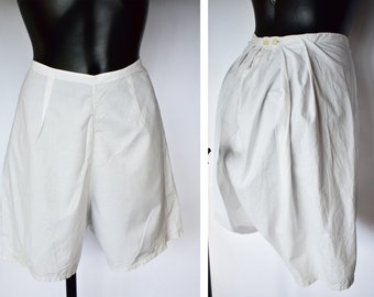 Edwardian tap pants white cotton embroidery small