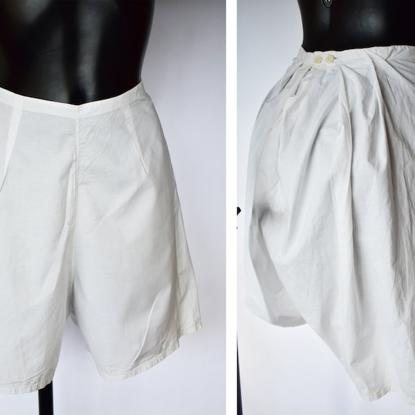 Edwardian tap pants white cotton embroidery small