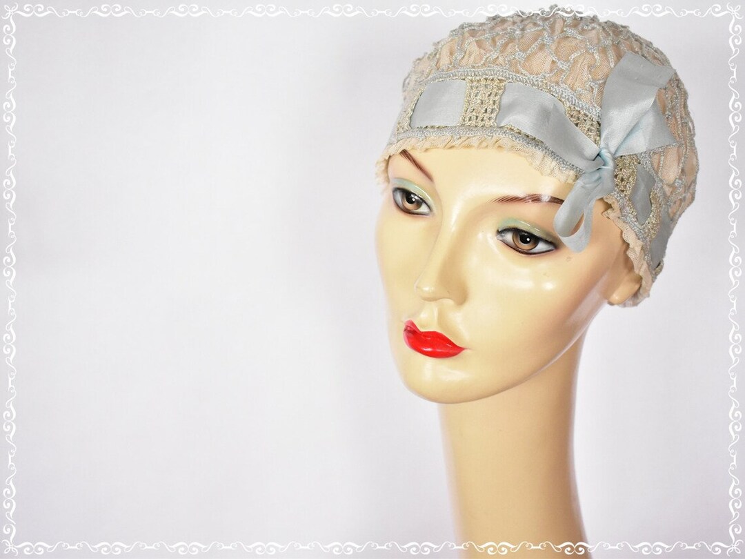 1920's Tulle and Silk Ribbon Boudoir Cap Eau De Nil & Etsy