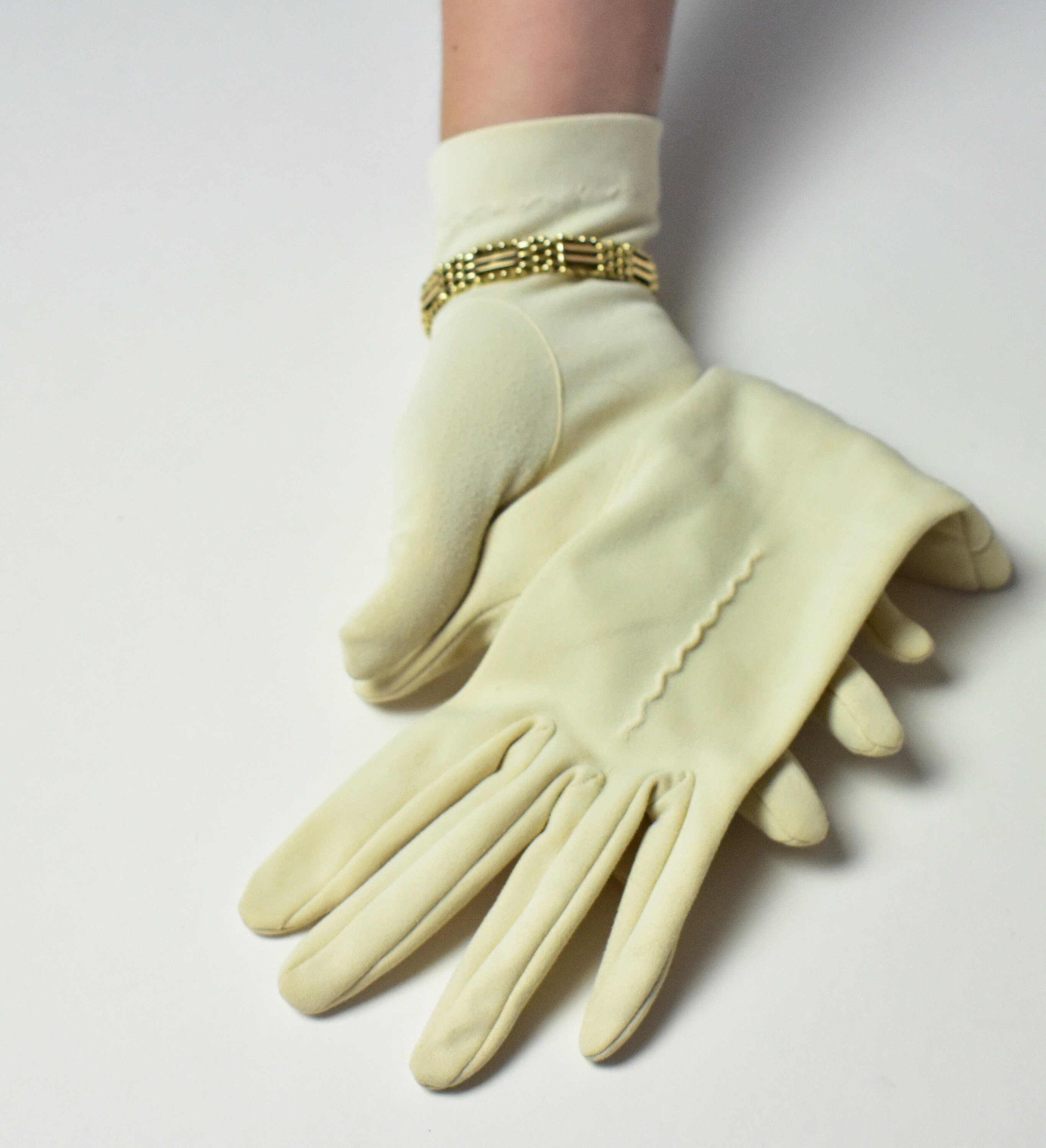 Vintage dark cream gloves short small 6.5 festival Etsy