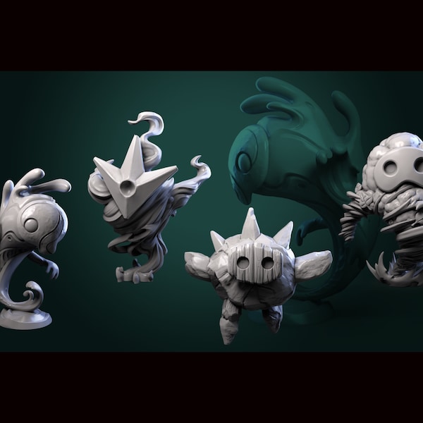 Little Elementals Monster Miniatures | Baby Elemental Fantasy Model Set | Dungeons and Dragons | Table Top Wargaming | White Werewolf Tavern