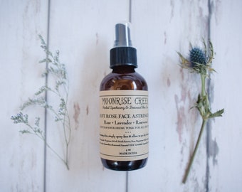 Soft Rose Face Astringent • Rose + Lavender + Rosewood • Gentle Nourishing Tonic for All Skin Types