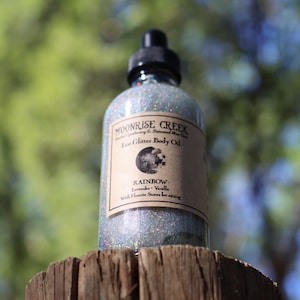 Luminous Body Oil: Vegan Shimmer, Botanicals & Crystal Infusion