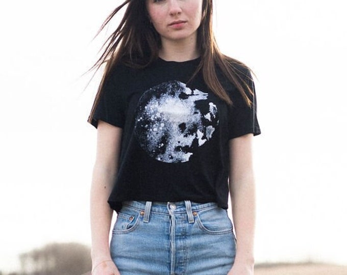 Featured listing image: Flowy Tee • Moonrise Creek Logo • Crop + Full Length Available