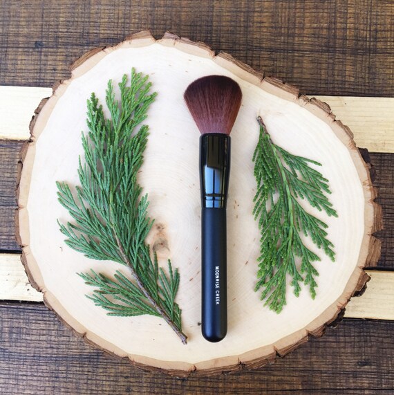 Large Rounded Face Brush: Vegan Faux Bristles, Matte Black Handle