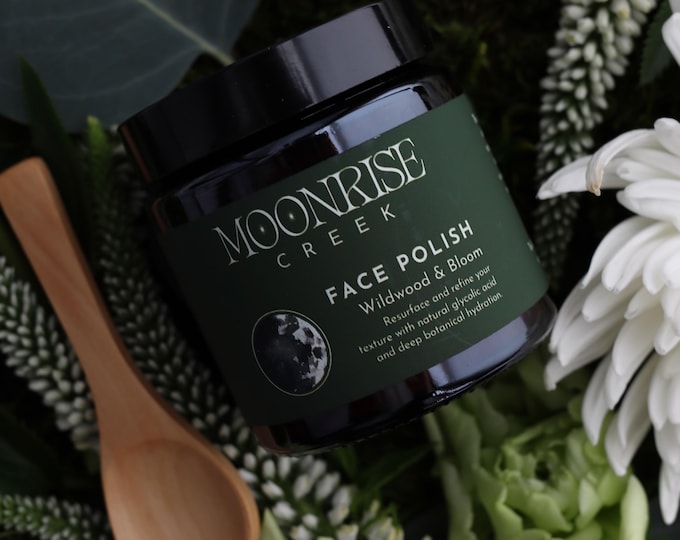 Featured listing image: Face Polish • Wildwood & Bloom • Resurfacing Cane Sugar Exfoliant
