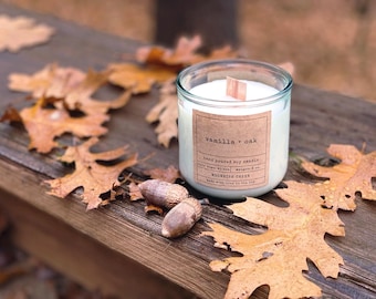 Eco Soy Wax Candle: Wooden Wick, Fragrance Oils
