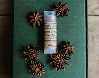 Winter Spice Lip Balm • A Warming Herbal Blend • Beeswax Base • Nourishing + Plumping + Healing • Seasonal