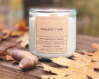 Eco Wax Fragrance Candles • Vegan • Wooden Wick + Soy Wax • Scented with Fragrance Oils