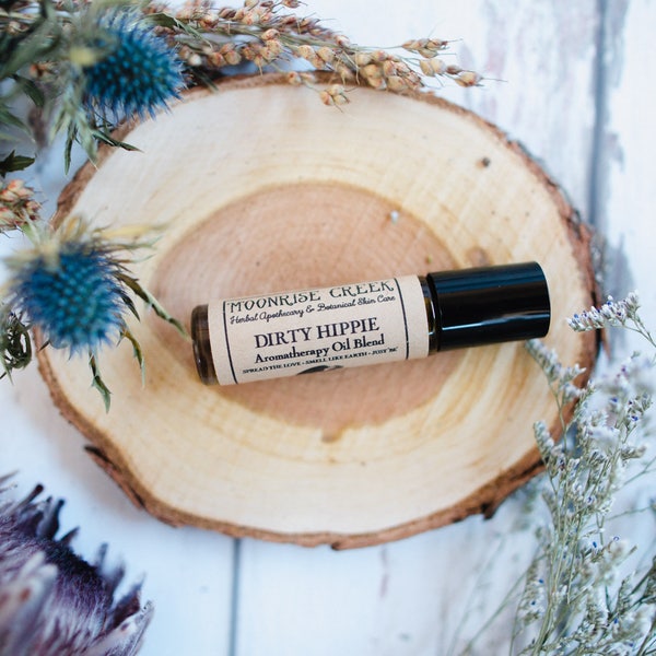 DIRTY HIPPIE • Aromatherapie Roll On Blend • Verspreid de liefde + geur naar de aarde + gewoon 'wees' • Rijk + aards + bosachtig