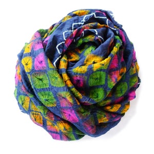 Aurora Scarf - Hand Dyed Silk - Navy