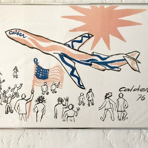 Rare Alexander Calder Lithograph - Braniff Airlines 1976 - Framed Art Print 33x22