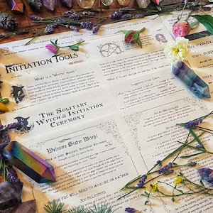 SOLITARY WITCH - An Initiation or Dedication Ceremony Full Guide Step by Step Book of Shadows tutorial grimoire journal digital download