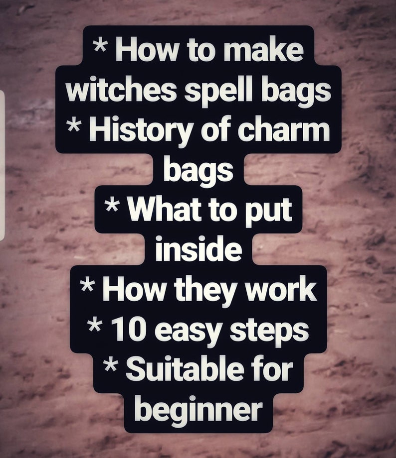 CHARM BAGS how to Make Spell Bags Book of Shadows Artwork Etsy Canada