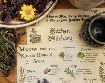 KITCHEN WITCHERY Volume 1 - Set of Book of Shadows Pages for Beginner Witches Grimoire - Witchcraft Tutorials - Instant Digital Download