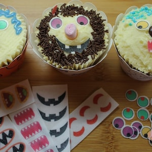 Monster Face, Google Eye Cake Toppers, Edible