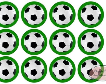 15 Football (Soccer) Cupcake Toppers, Edible