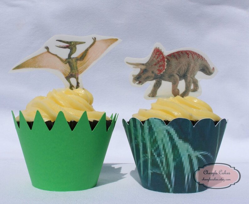 12 Stand up Dinosaur Cupcake Toppers Edible Etsy Canada