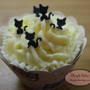 50 Small Cats Cup Cake Sprinkles, Edible, Great for Halloween