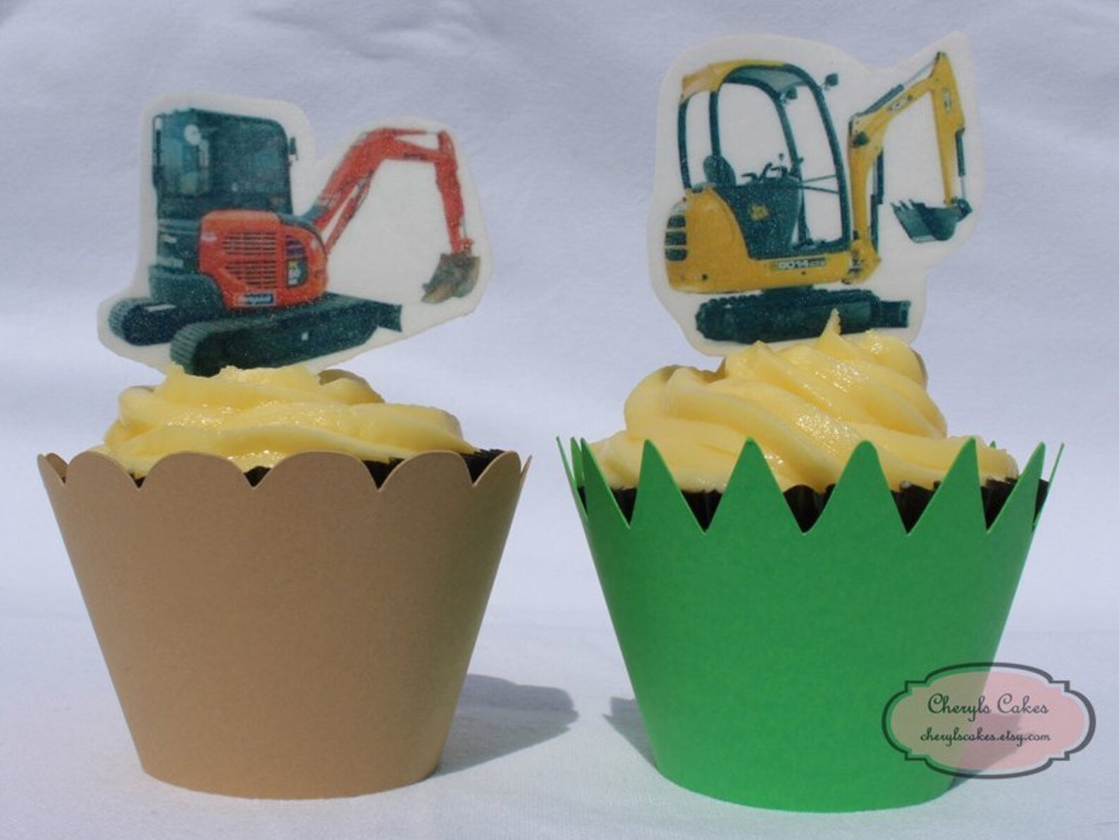 12 Stand up Tractor / Digger Cupcake Toppers Edible Etsy UK