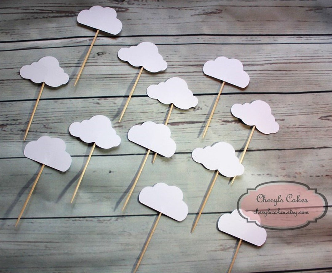 Cloud Cupcake Toppers, Set of 12 - Etsy