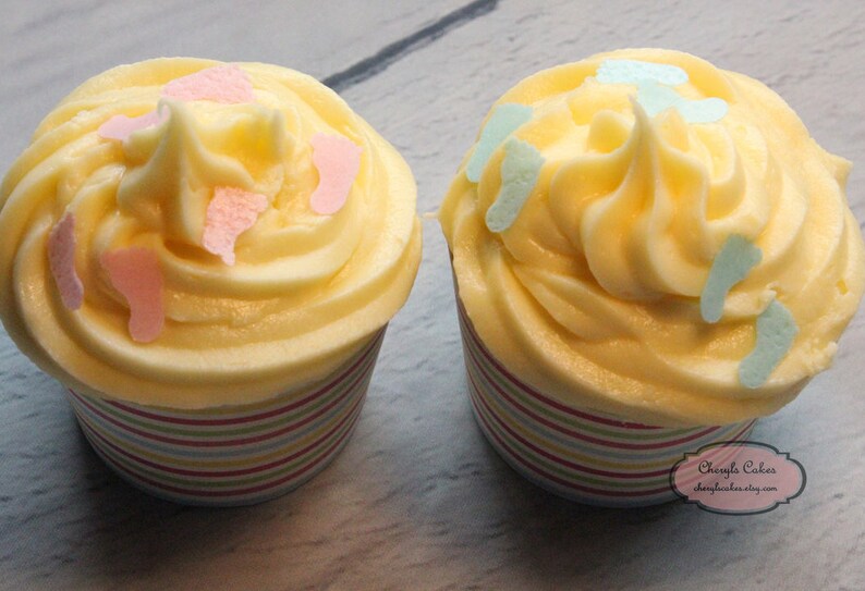 50 Small Baby Feet Cupcake Toppers Blue Or Pink Edible Etsy