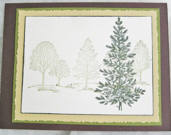 Rustic Hand Made All Occasion Card for Man, Outdoorsman Father's Day, Unique Birthday, Hiker's Retirement, Naturalist, See Trees for Forest