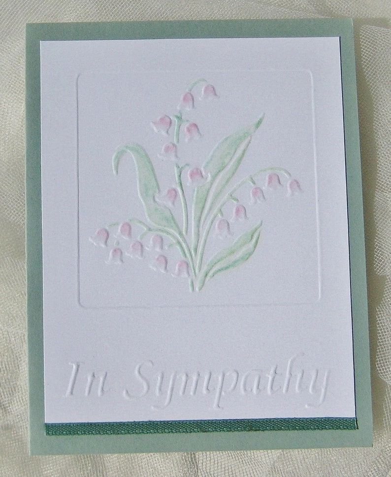 Hand Embossed Lily of the Valley Sympathy Card Condolences Etsy
