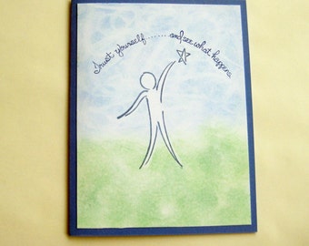 Believe in Yourself Card, Hand Made Graduation Message, Reach for Star Inspiration, Change of Life Encouragement, Retirement Congratulations