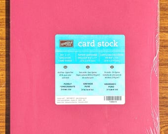 Stampin' Up 'Purely Pomegranate' 8.5" x 11" Cardstock, Rare SU Retired Deep Red Color, 80lb, 24 Sheets, Made in USA,  Opened