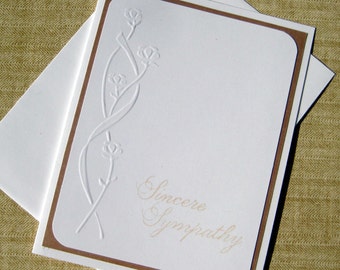 Embossed Bereavement Card, Sincere Sympathy, Handmade Condolences, Psalm 23:6, Hand Embossed, Sorry for Your Loss, Death of Loved One