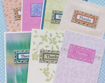 Hand Stamped Thank You Cards, Assorted Blank Notes, Thanks For Being There, Teacher Appreciation, Hostess Card, Special Friend Support