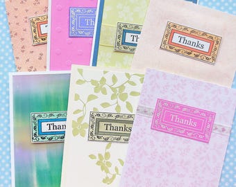 Hand Stamped Thank You Cards, Assorted Blank Notes, Thanks For Being There, Teacher Appreciation, Hostess Card, Special Friend Support