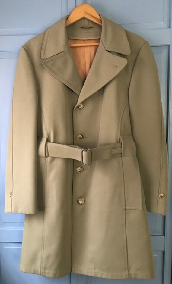 Vintage Light Khaki Green Trench Coat - image 1