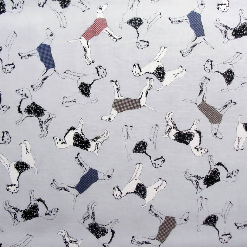 Jane Makower Inprint Grey Terrier Dogs Patchwork Quilting Sewing Dressmaking Fabric image 1