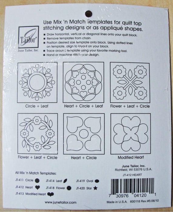 June Tailor Jt411 Mix-n Multi-colour Circles Match Templates For Quilters