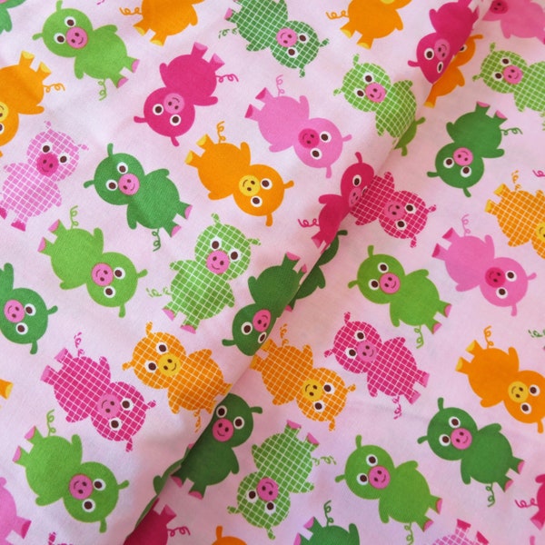 Robert Kaufman - Urban Zoologie Pigs Pink 12857 patchwork quilting fabric
