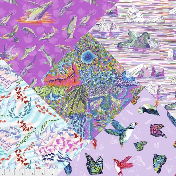 Migration Icebergs Lavender - Lorraine Turner - PER QUARTER METRE Migration Icebergs Lavender - Lorraine Turner - PER QUARTER METRE