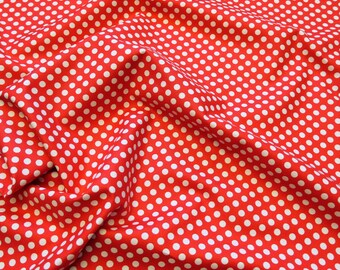Spot White on Red 80060 Allover Nutex Patchwork Quilting Fabric