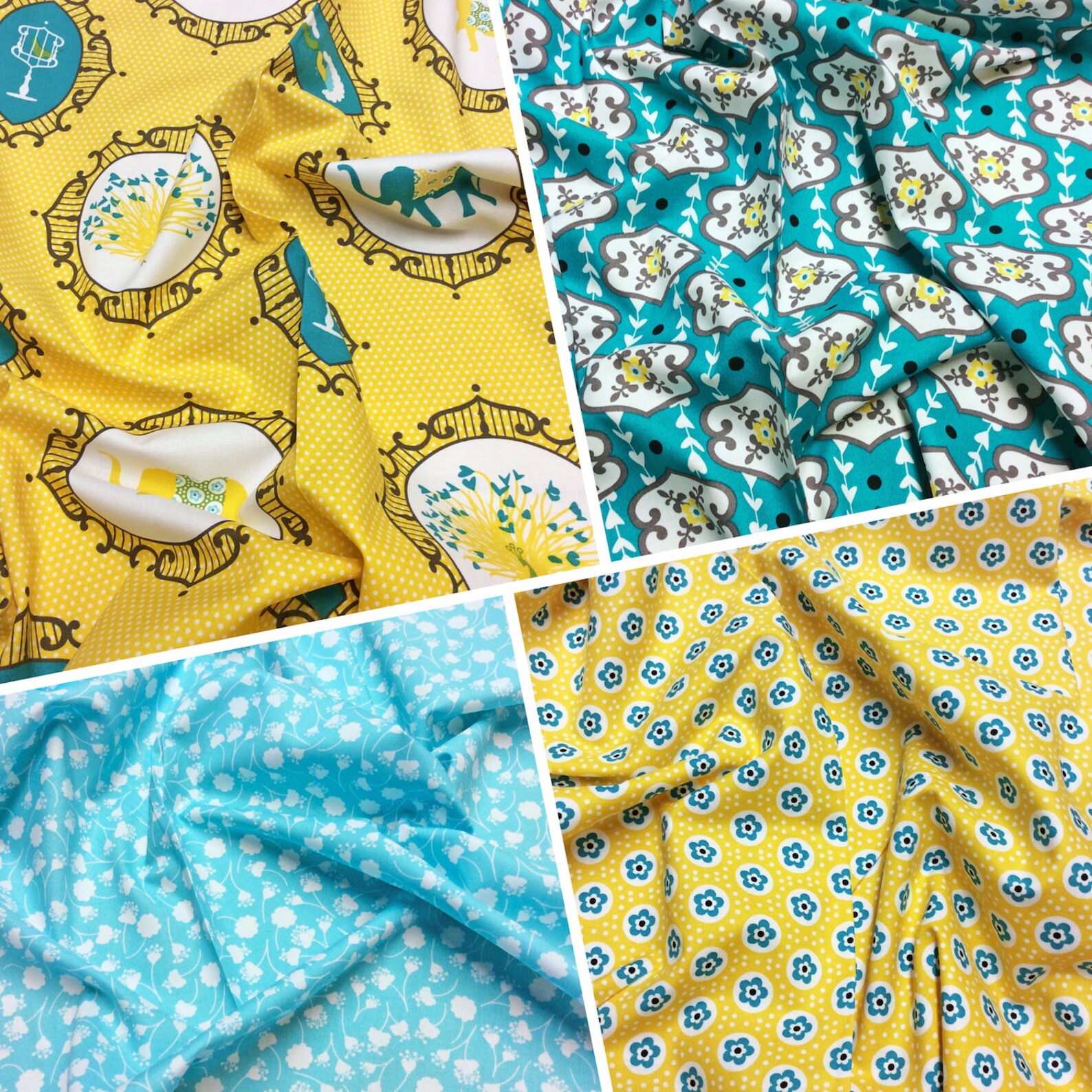Peacock Lane Falling Flowers DC5084 Aqua reduced Michael Etsy