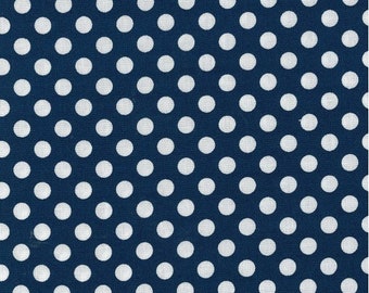 Spot White on Navy 80160 Allover Nutex Patchwork Quilting Fabric