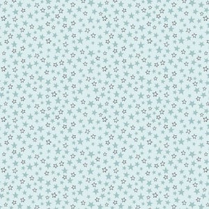 May include: A pale blue background with a repeating pattern of stars. Some stars are filled in with a darker blue, while others are outlined in a darker blue. The stars are of varying sizes and are scattered across the surface.