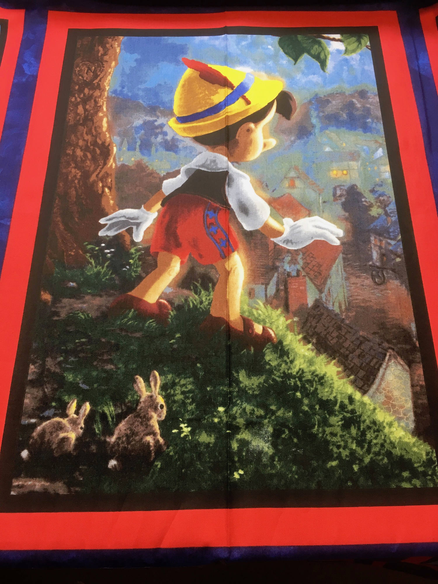Pinocchio Wishes Upon a Star Thomas Kinkade Panel TK-9011-9C