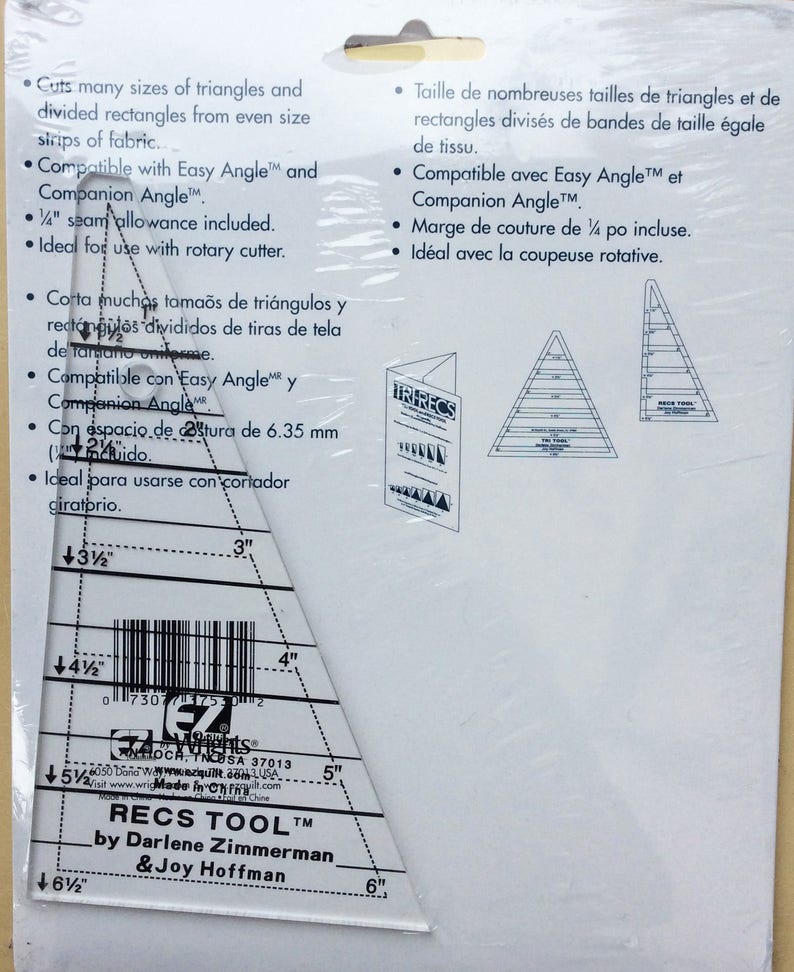 EZ Easy TriRecs Tool Quilting Template designed by Darlene Etsy
