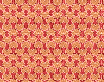 Minshan A119-2 Orange Lotus Flower Lewis & Irene Patchwork Quilting Fabric