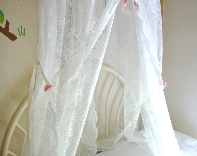 Lace Bed Canopy / Bed Canopy / Crib Canopy / Quiet Corner / Etsy