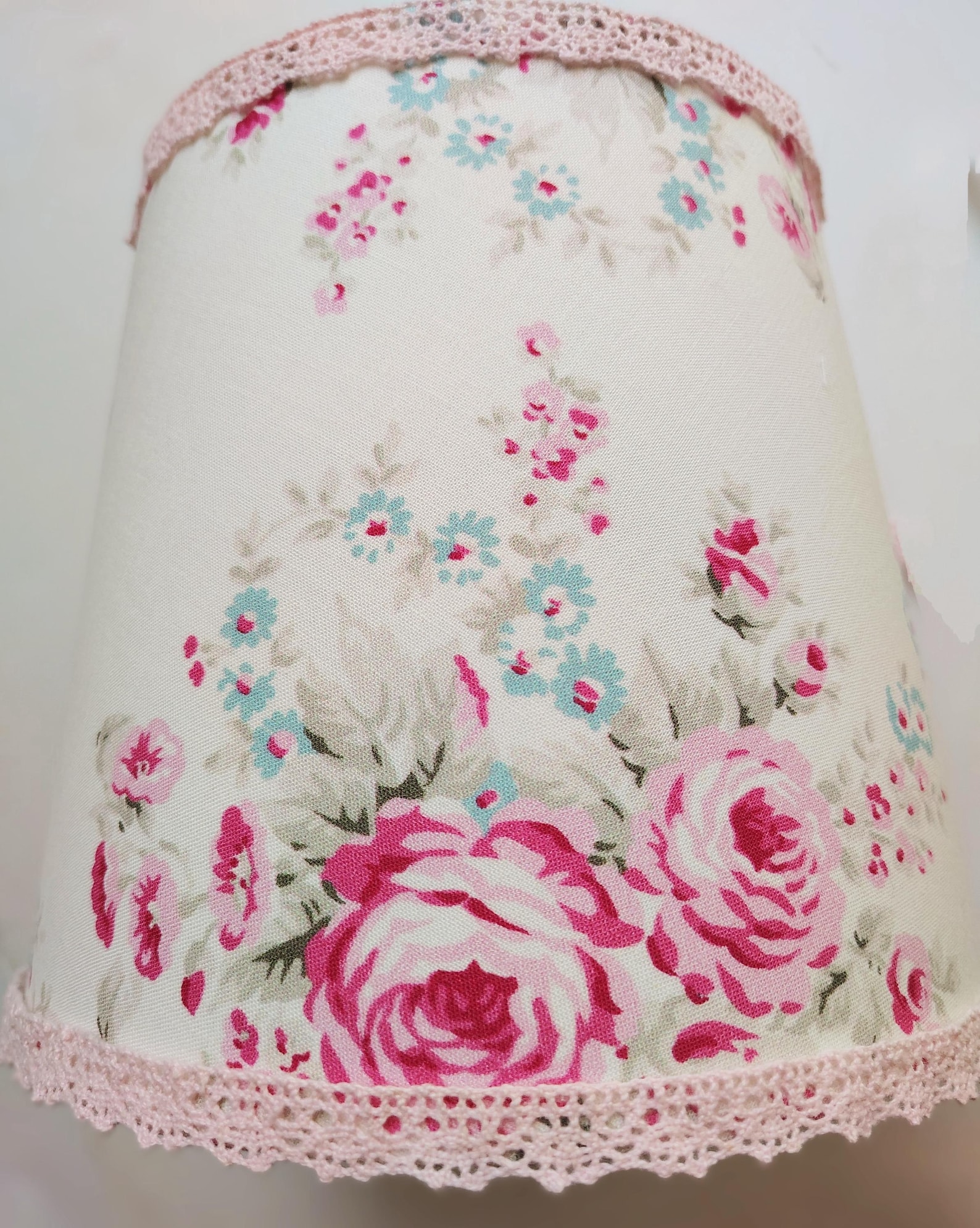 Pink Floral Lampshade, French Country Farmhouse, Rose Lampshade, Shabby ...
