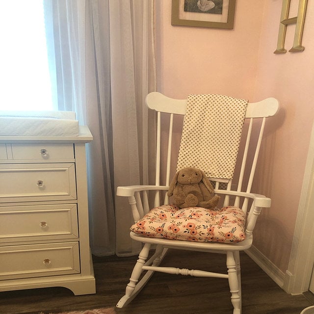 Pink Chair Cushion Tufted Pad Pastel Watercolor Floral Etsy Norway