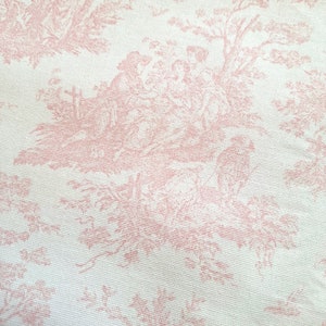 Pink Toile Seat Cushion, Pink and White Tufted Chair Pad, French Country, Rocking chair Chair, shabby cottage chic decor, Baby Nursery image 7